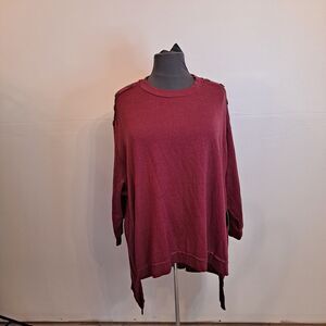 The Sweatshirt Project Women's Hi-Lo Sweatshirt Size 2X Burgundy